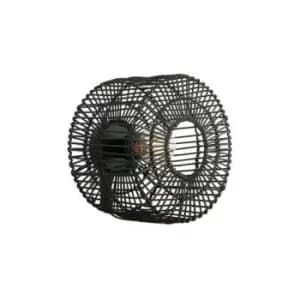 Larissa Xanthi Wall / Ceiling Lamp E27 Max 25W Rattan Black