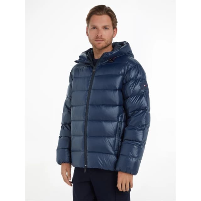 Tommy Hilfiger Mens Water Resistant Duck Down Short Puffer Jacket Desert DW5 male 2XL