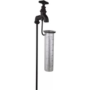 Cast Iron and Glass Garden Rain Gauge, Outside Tap
