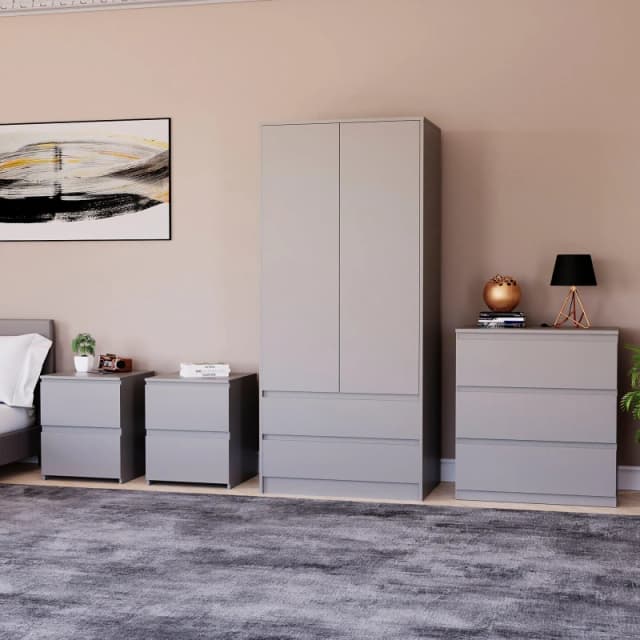 Lassic Vida Designs 4 Piece Denver Bedroom Set 1 Grey unisex One Size