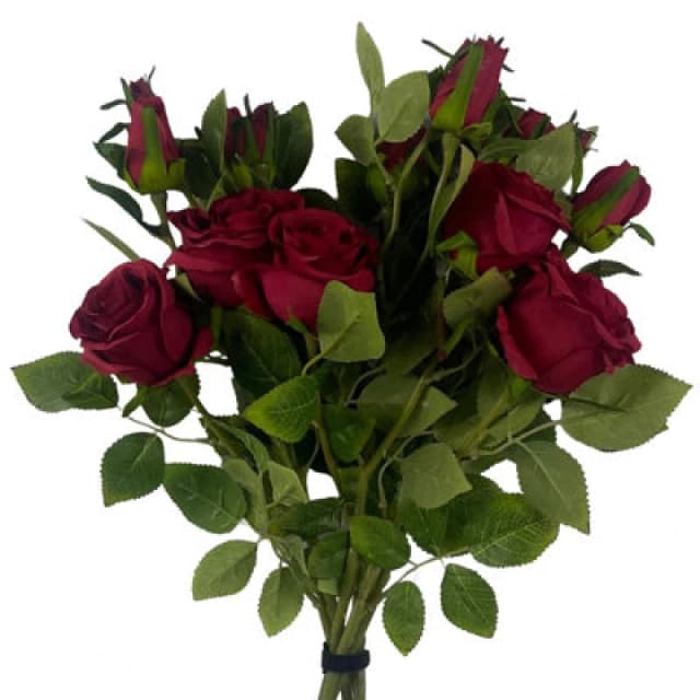 Leaf Pack Of 6 X 60Cm Artificial Red Rose Flower