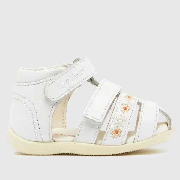 Kickers white wriggle flower Girls Baby sandals White UK 2 (EU 18)