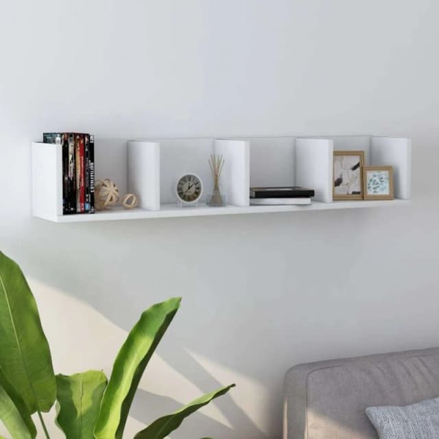 VIDAXL Vidaxl - cd Wall Shelf White 100x18x18cm Engineered Wood 801319