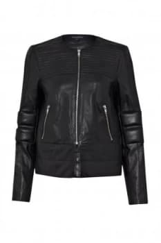 French Connection Jetson leather Biker Jacket Black