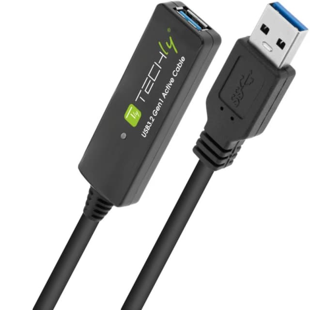 Techly ICUR30100G USB cable USB 3.2 Gen 1 (3.1 Gen 1) 10 m USB A Black