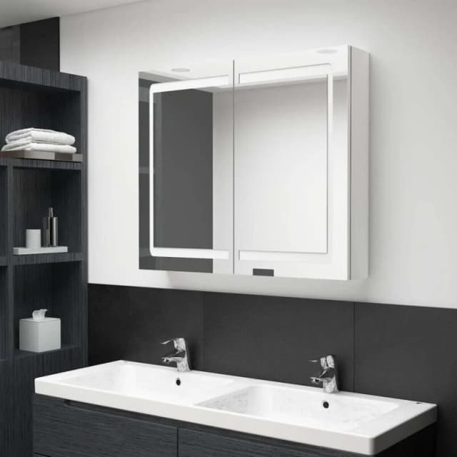 VIDAXL LED Bathroom Mirror Cabinet Shining White 80x12x68cm Vidaxl 8720286332801