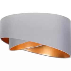 Minisun - Easy Fit Lampshade Pendant Shade Two Layer Modern Light 40cm - Grey