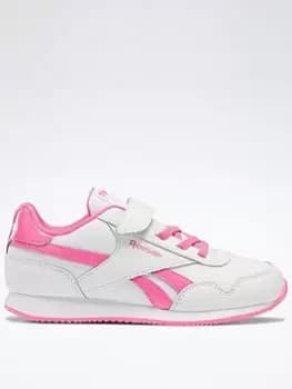 Reebok Royal Classic Jog 3 Shoes, White/Pink, Size 1.5 Older