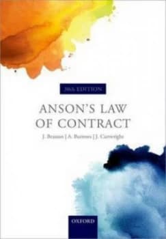 Ansons Law of Contract by Sir Jack Beatson Fba Book