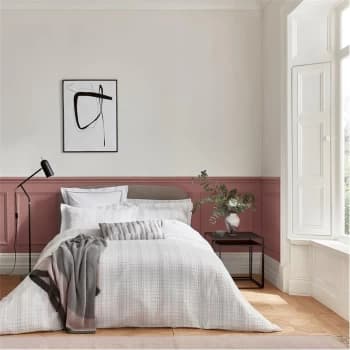 Bedeck of Belfast Nami Textured Stripe Duvet Cover - White/Silver