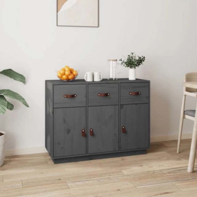 Vidaxl Sideboard Grey 100X40X75cm Solid Wood Pine