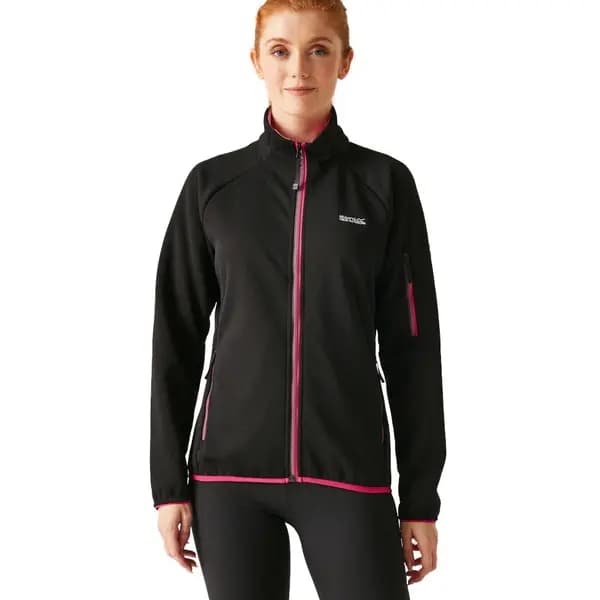 Regatta Womens Ravenhill Full Zip Fleece Jacket 10 - Bust 34' (86cm) Black/Pink Potion RWA625-06F-10