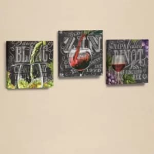 AHM030 Black Grey White Claret Red Purple Decorative PU Leather Painting (3 Pieces)