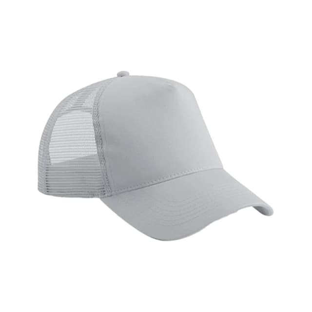 Beechfield Snapback Trucker Cap in Light Grey Light Grey Unisex One Size