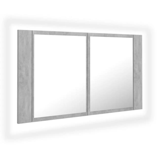 VIDAXL LED Bathroom Mirror Cabinet Concrete Grey 80x12x45cm Acrylic Vidaxl 8720286221532