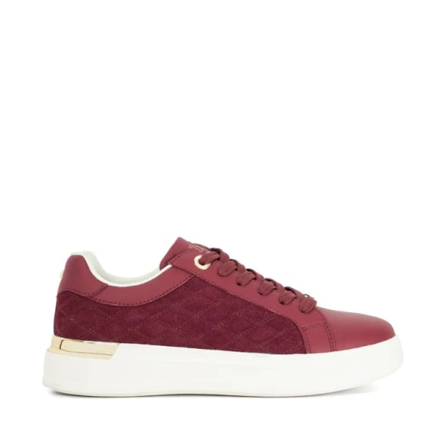 Dune London Womens Elba Platform Trainers Burgundy Suede female 3 (36)
