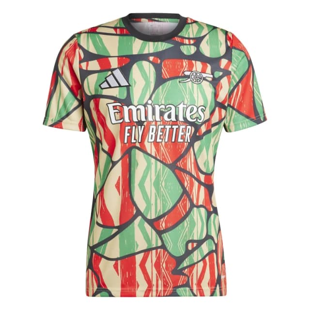 adidas Arsenal Pre Match Shirt 2024 2025 Adults Licensed Short Sleeve T-Shirts S Red 36414108350