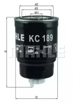 Fuel Filter KC189 72364931 by MAHLE Original