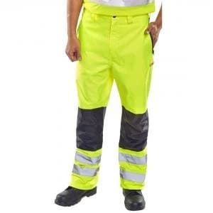 B Seen Contrast Trousers Hi Vis Waterproof 2XL Saturn Yellow Ref