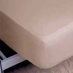 400 Thread Count Egyptian 100% Cotton Fitted Bed Sheet Oyster, Oyster / Super King / Standard Fit (30cm / 12")