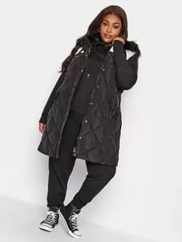 Yours Midi Colourblock Gilet, Black, Size 26-28, Women