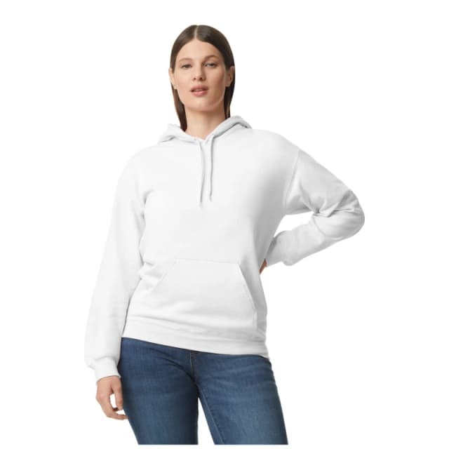Gildan Womens Softstyle Plain Fleece Midweight Hoodie in White Size: Small White Female S