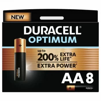 Duracell Optimum Alkaline AA Batteries - Pack of 8