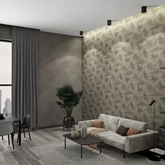 Galerie Perfecto 2 Grey Brown Black Rustic Circle Textured Wallpaper