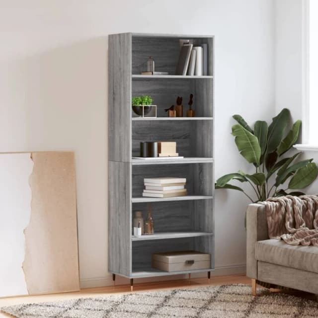 VIDAXL Highboard Grey Sonoma 69.5x32.5x180cm Engineered Wood Vidaxl 3189555