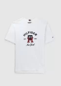 Tommy Hilfiger Mens Curved Monogram T-Shirt In White