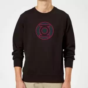 Justice League Green Lantern Retro Grid Logo Sweatshirt - Black - L - Black