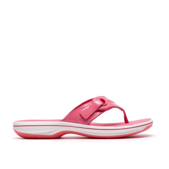 Clarks Womens Brinkley Reyna Pink Flat Sandals, Flip Flops Size: 7-Standard Fit Pink Female 7-Standard Fit