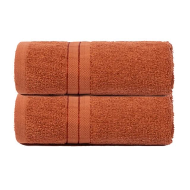 OHS OHS 2 Pack of 100% Cotton Bathroom Hand Towel in Burnt Orange Burnt Orange Hand Towel Unisex 5027434202546