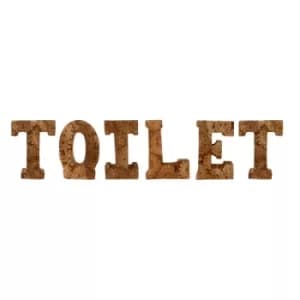 Hand Carved Wooden Flower Letters Toilet
