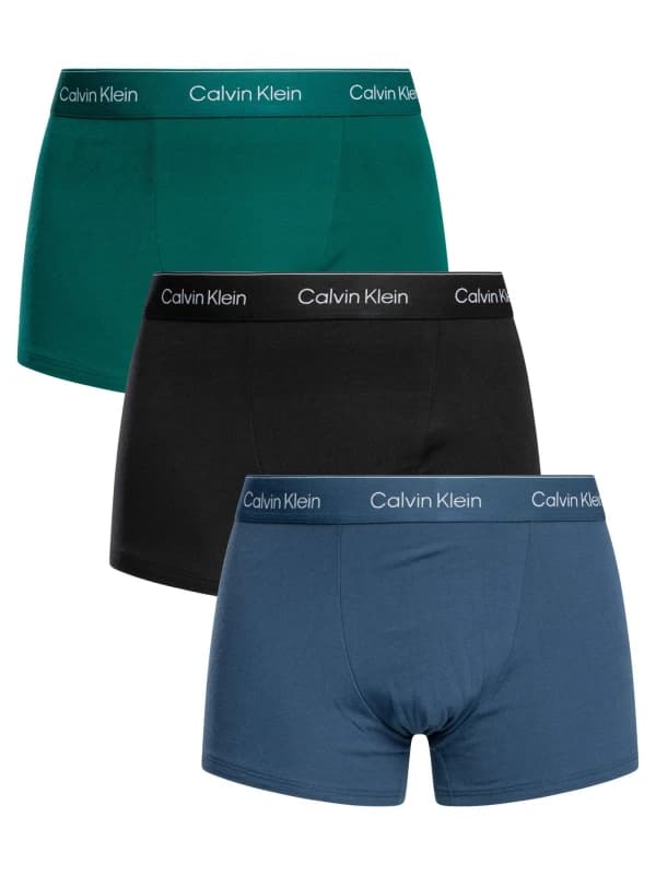 Calvin Klein 3 Relaxed Fit Icon Trunks Turf/Black/Dark Blue XL