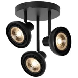 Lucide Sensas Modern Ceiling spotlight - Ø25,8cm - 3xGU10 (ES111) - Black