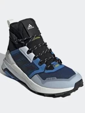 adidas Terrex Trailmaker Mid Cold.rdy Hiking Shoes, Beige/Black/Blue, Size 4, Women