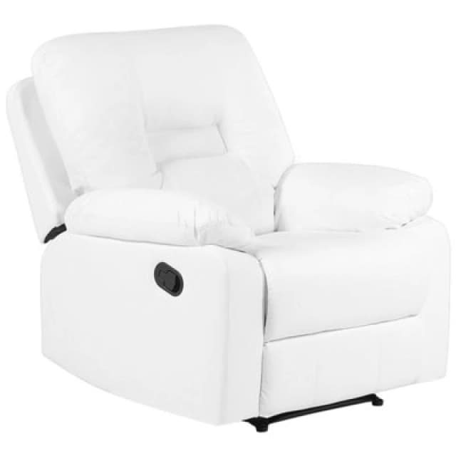 Beliani Recliner Chair Bergen With Footrest Faux Leather White