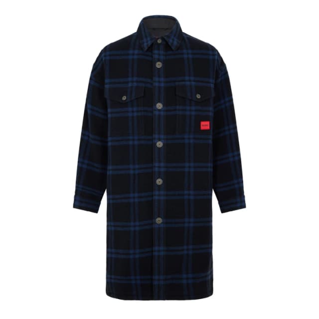 Hugo Mens Micha2241 Overcoat Dark Blue male XS