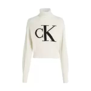 Calvin Klein Jeans Blown Up Ck Loose Sweater - White