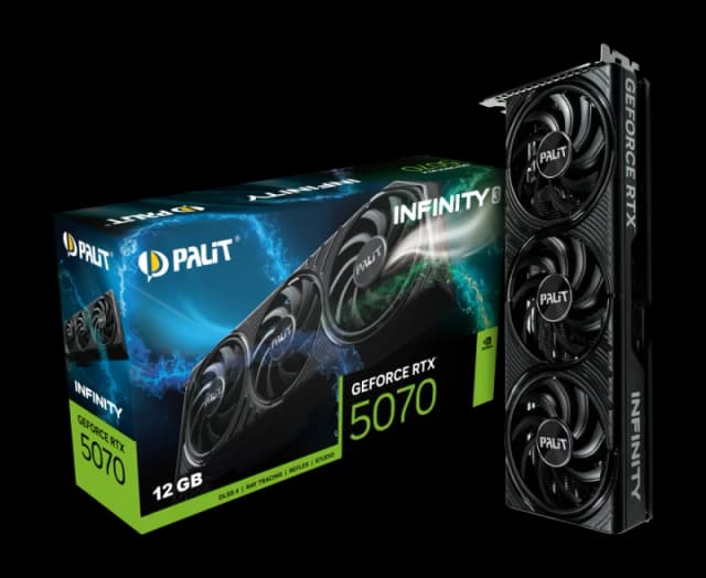 Palit GeForce RTX 5070 INFINITY 3 OC 12GB GDDR7 Graphics Card - NE75070S19K9-GB2050S