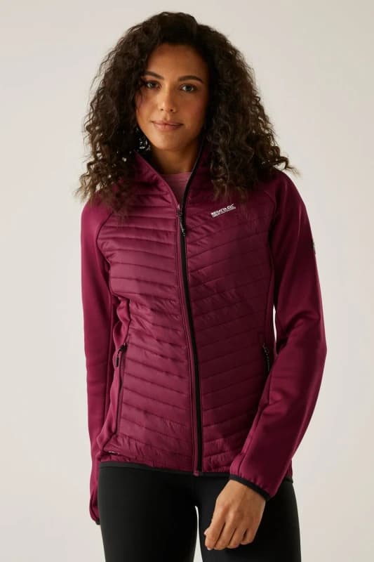 Regatta Womens Andreson Stretch Water-Repellent Hybrid Quilted Jacket in Burgundy Size: 10 Burgundy Female 10