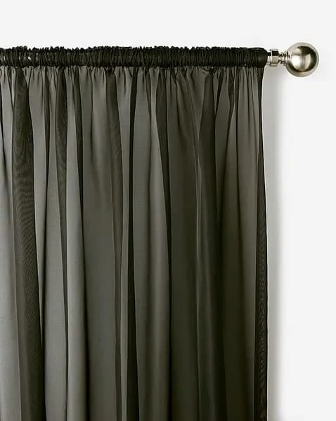 Plain Dye Voile Pairs Top Slots Black 137CM XJ86202