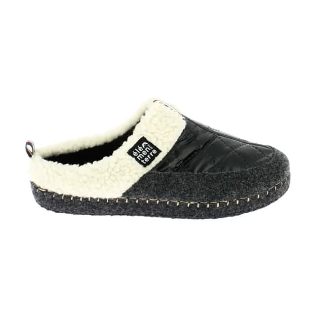 Womens quilted felt slippers Elementerre Oniealaise Noir Female 40
