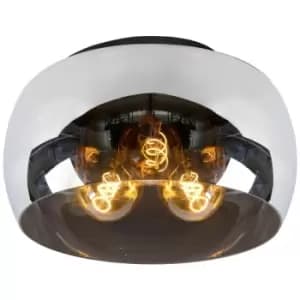 Lucide OLIVIA - Flush Ceiling Light - Ø40cm - 3xE27 - Smoke Grey