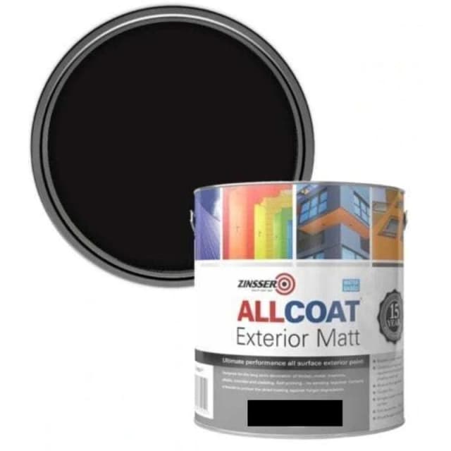 Zinsser Allcoat Exterior Water Based Matt Black 2.5L