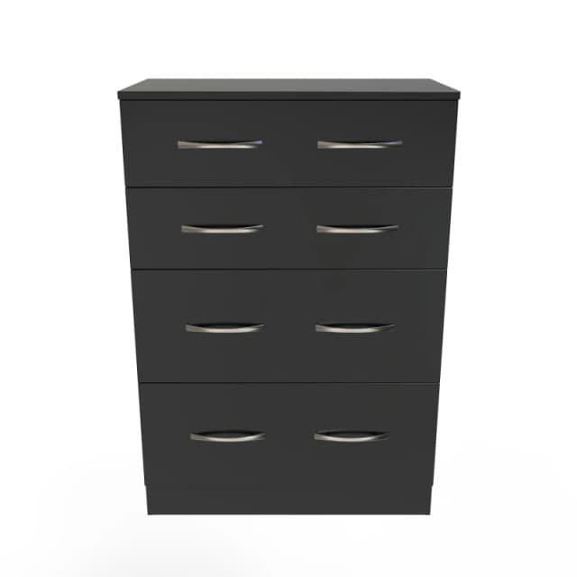 Ready Assembled 2 U Hampshire 4 Drawer Deep Chest (Ready Assembled) in Black Unisex