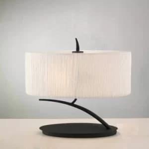 Eve Table Lamp 2 Bulbs E27 Small, anthracite with white oval lampshade