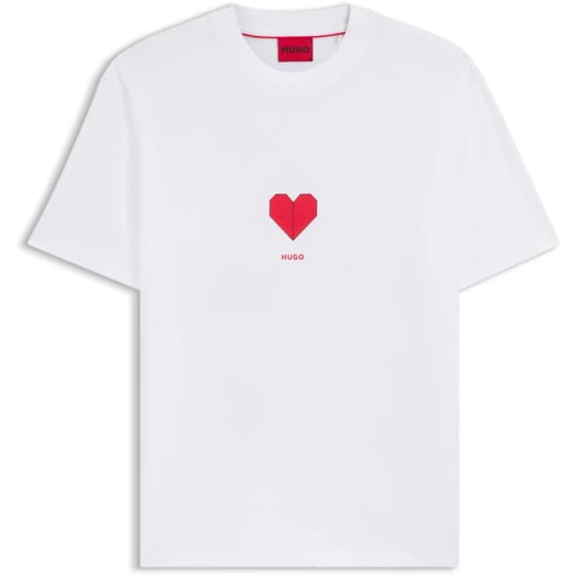 Hugo Mens Dalentin Red T-Shirt White 100 male M