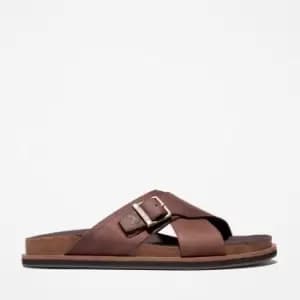 Timberland Amalfi Vibes Cross Slide Sandal For Men In Brown, Size 10.5